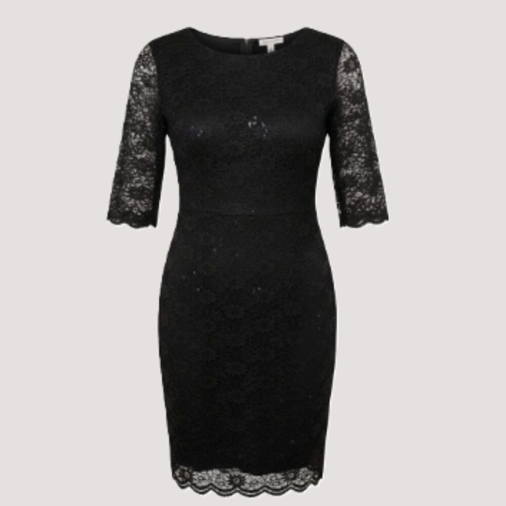 NY Collection Elegant Black Lace Dress - Size S
